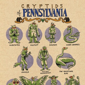 Famous Cryptids of Pennsylvania Print