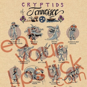 Famous Cryptids of Tennessee 11 x 14 Print
