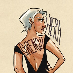 Lámina artística de la diosa Hera tiene fuerza