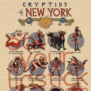 Famous Cryptids of New York 11 x 14 Print