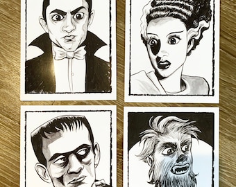 Set van vier Monster Squad-prints met prints van 5 x 7