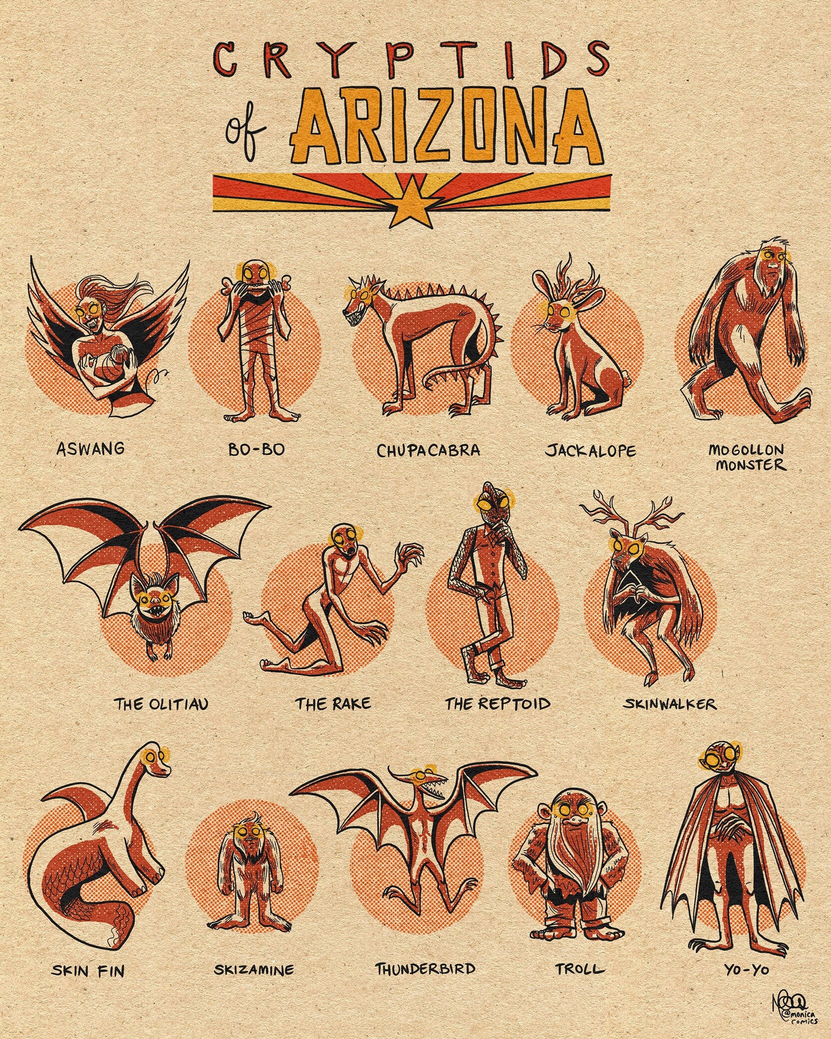 Famous cryptids of pennsylvania print 43 off