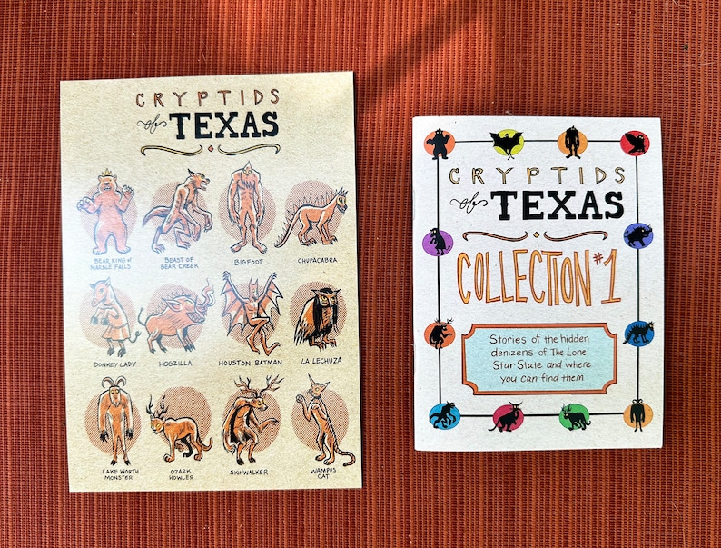 Cryptids of Texas GIFT SET: Info Booklet & 5 X 7 Print - Etsy