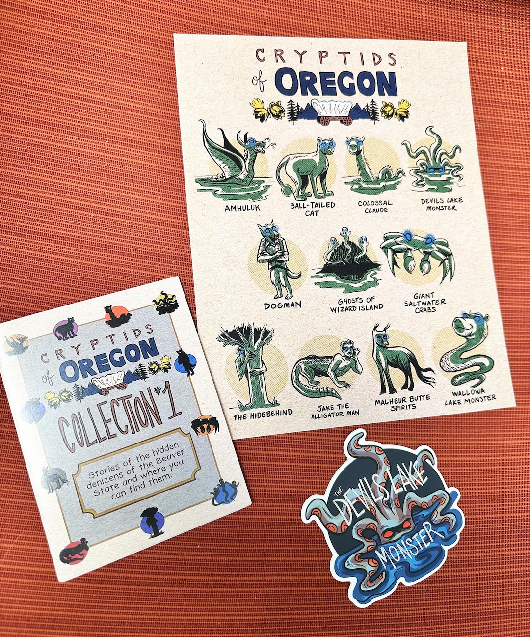 Oregon Cryptids Info Booklet, 8 X 10 Print, & 1 Sticker - Etsy