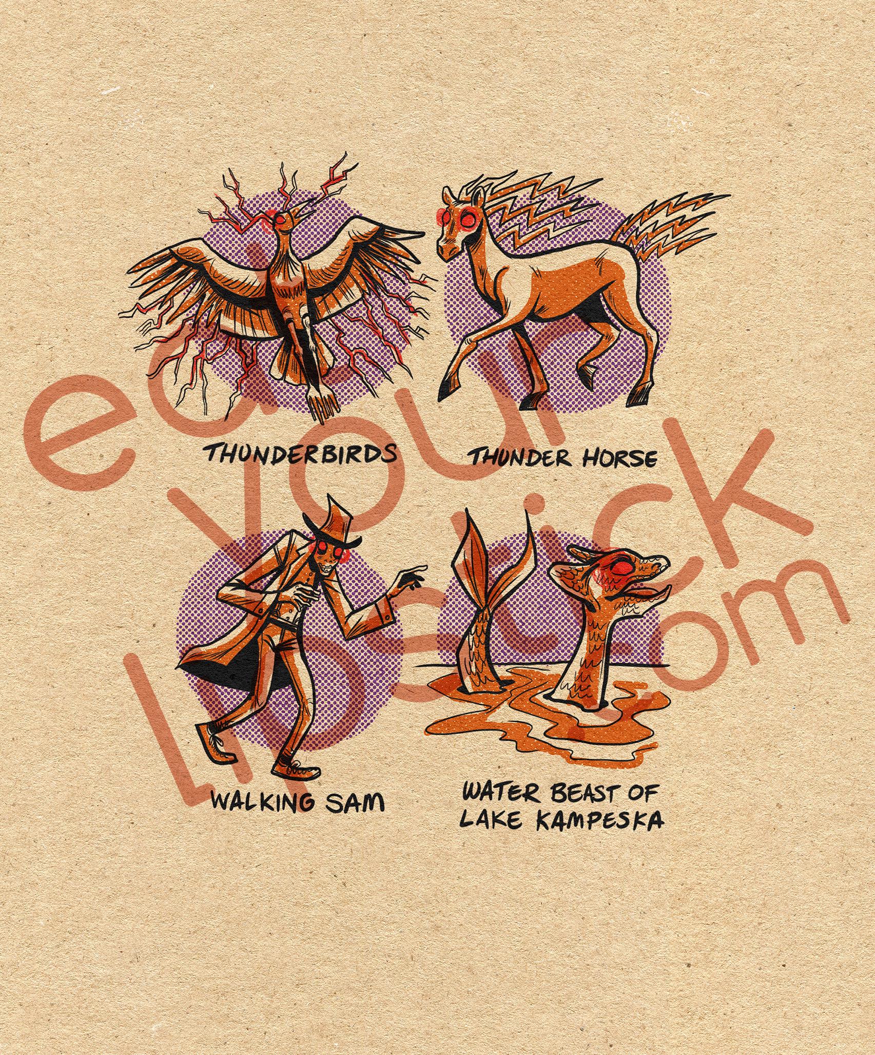 Famous Cryptids of South Dakota Print - Etsy