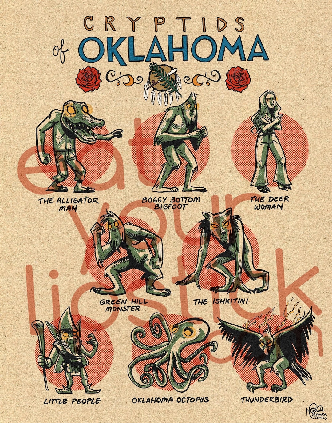 Famous Cryptids of Oklahoma 8 X 10 Print - Etsy