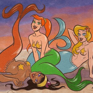 Wydruk artystyczny Mermaid Pals