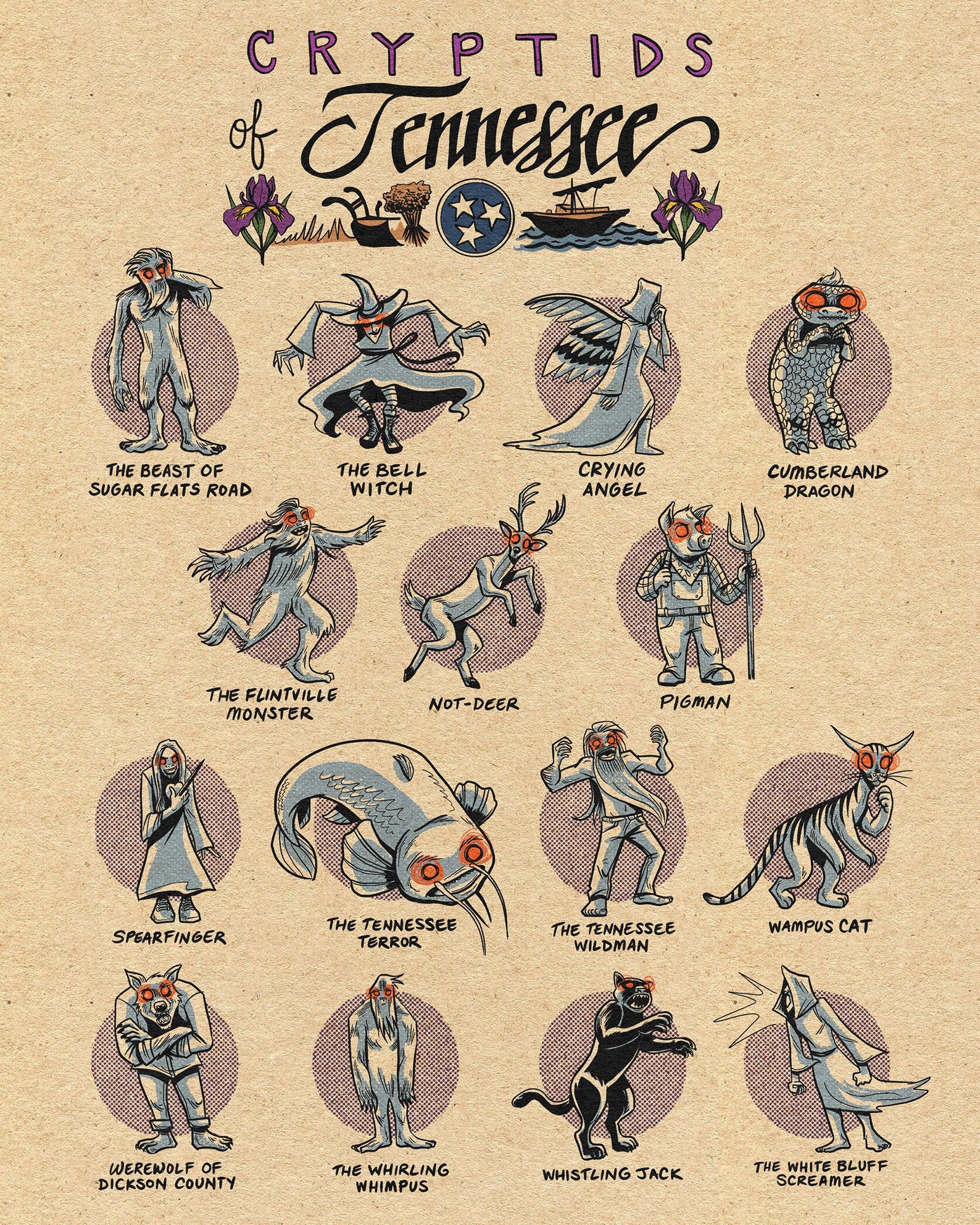 Famous Cryptids of Tennessee 11 X 14 Print - Etsy