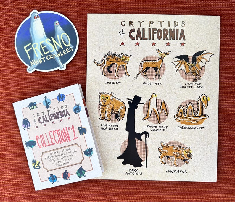 Cryptids of California GIFT SET: Info Booklet, 8 X 10 Print, & 1 ...