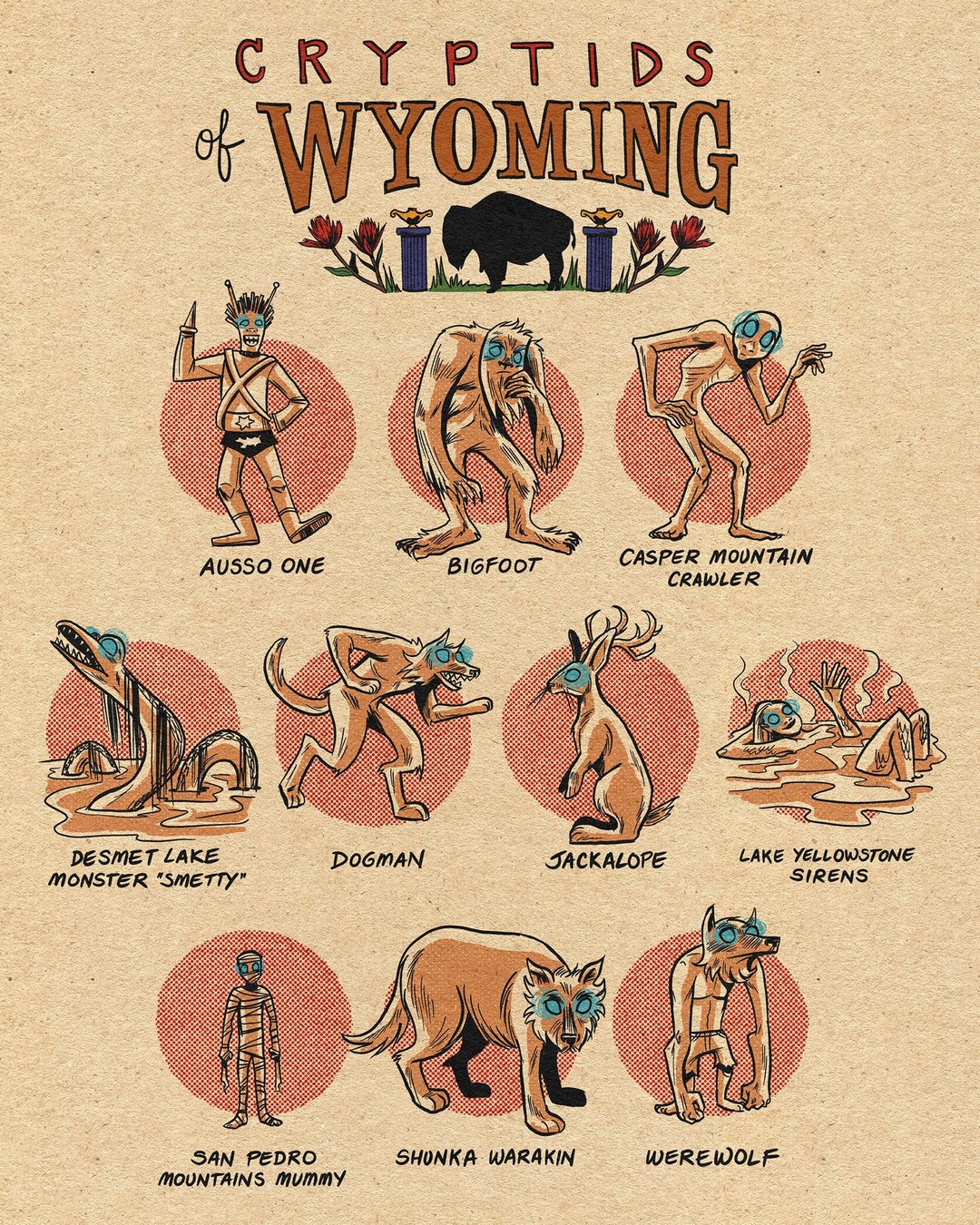 Famous Cryptids of Wyoming Print - Etsy