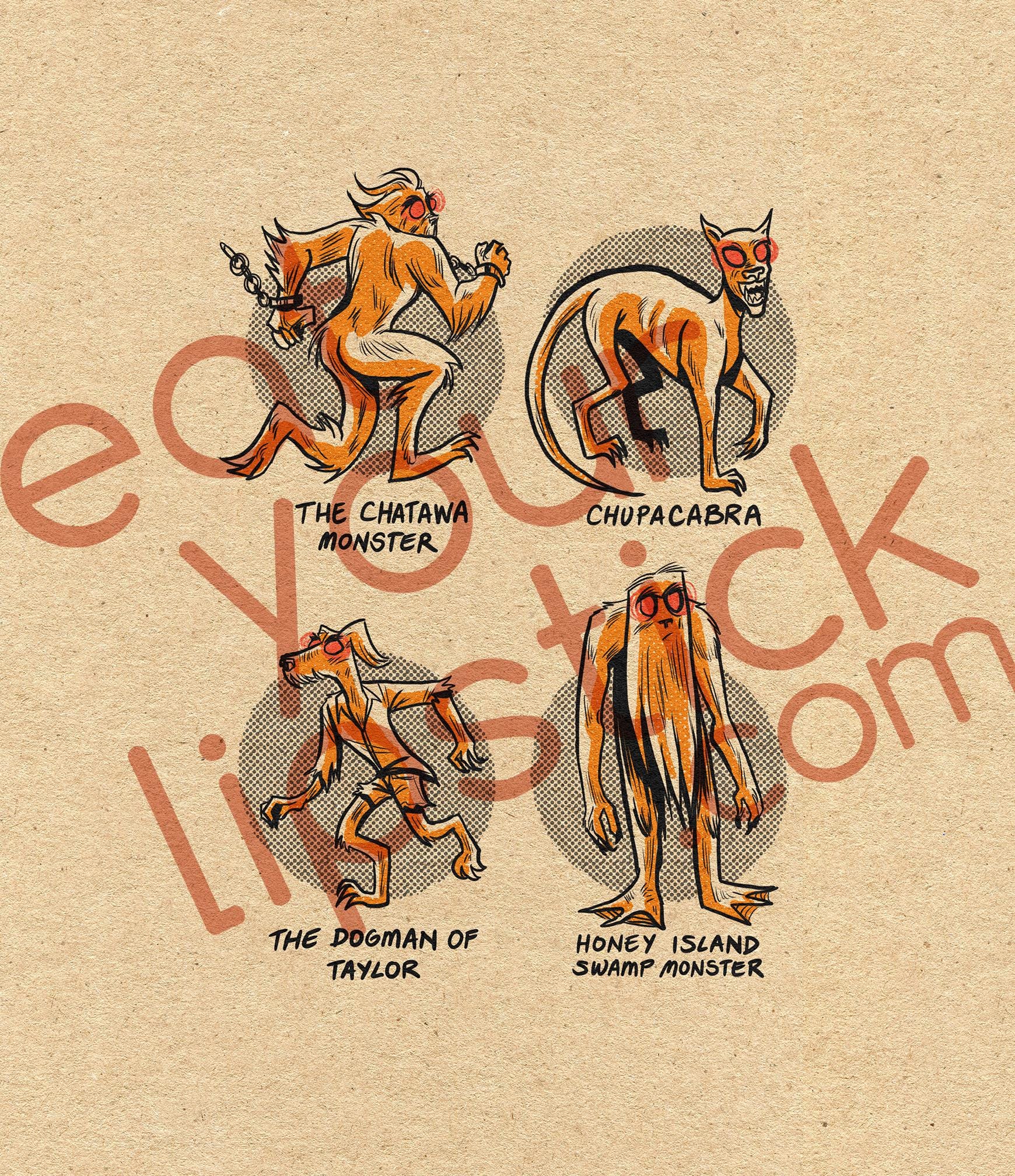 Famous Cryptids of Mississippi Print - Etsy