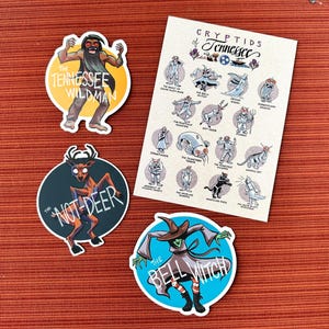 Tennessee Cryptids 5 x 7 Print & Three Stickers Pack