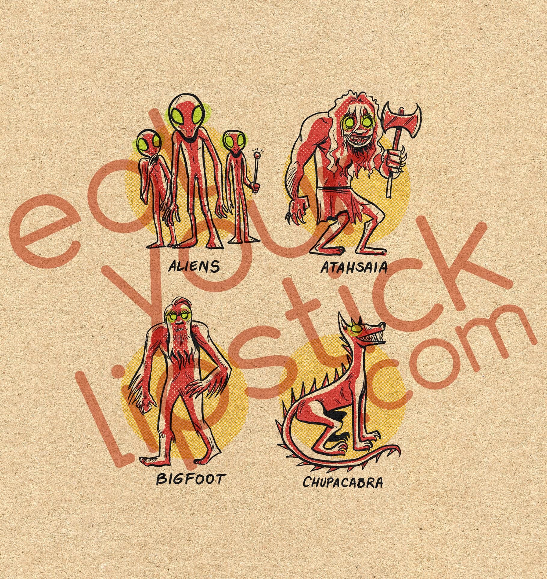 ニューメキシコの有名な未確認生物 5 x 7 プリント - Etsy 日本