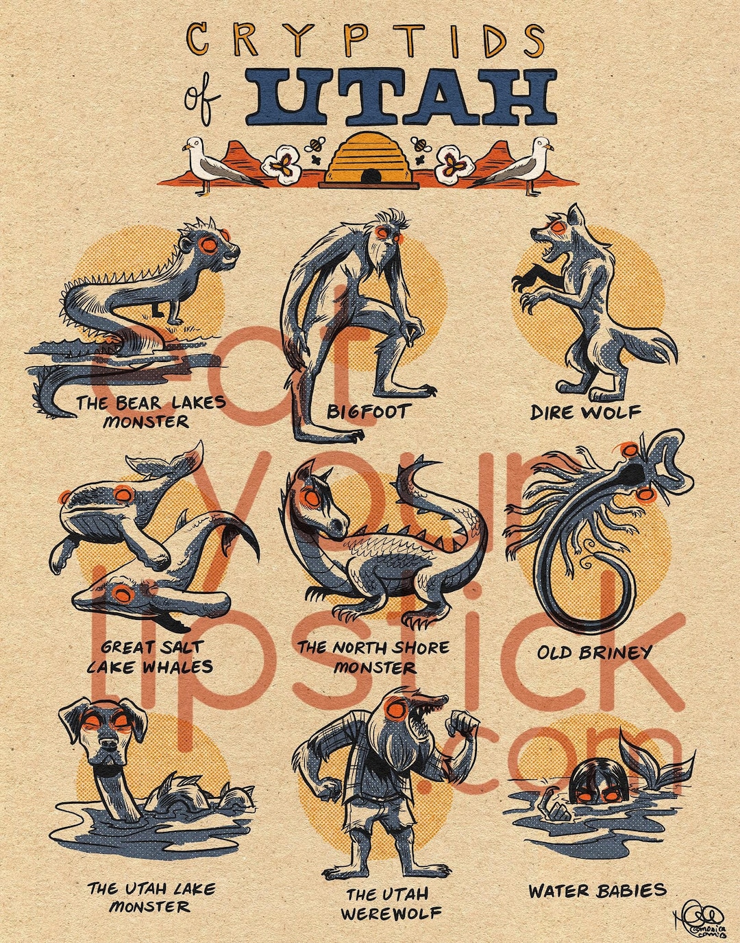 Famous Cryptids of Utah 5 X 7 Print - Etsy
