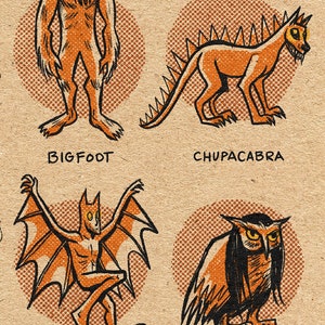 Famous Cryptids of Texas Print 5 x 7 image 3