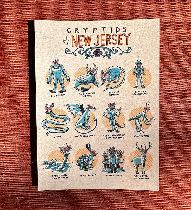 Cryptids Spook Rabbit Cryptids of New Jersey GIFT SET: 8x10 Print & Sticker Pack - Etsy