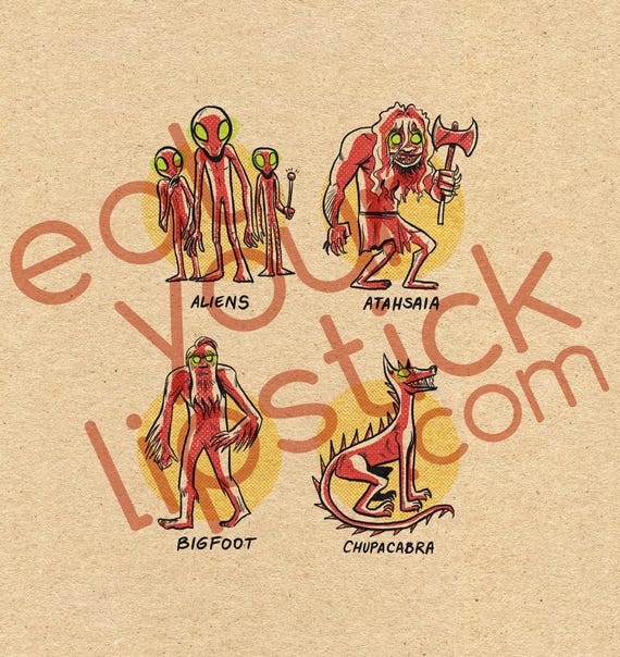 ニューメキシコの有名な未確認生物 8 x 10 プリント - Etsy 日本