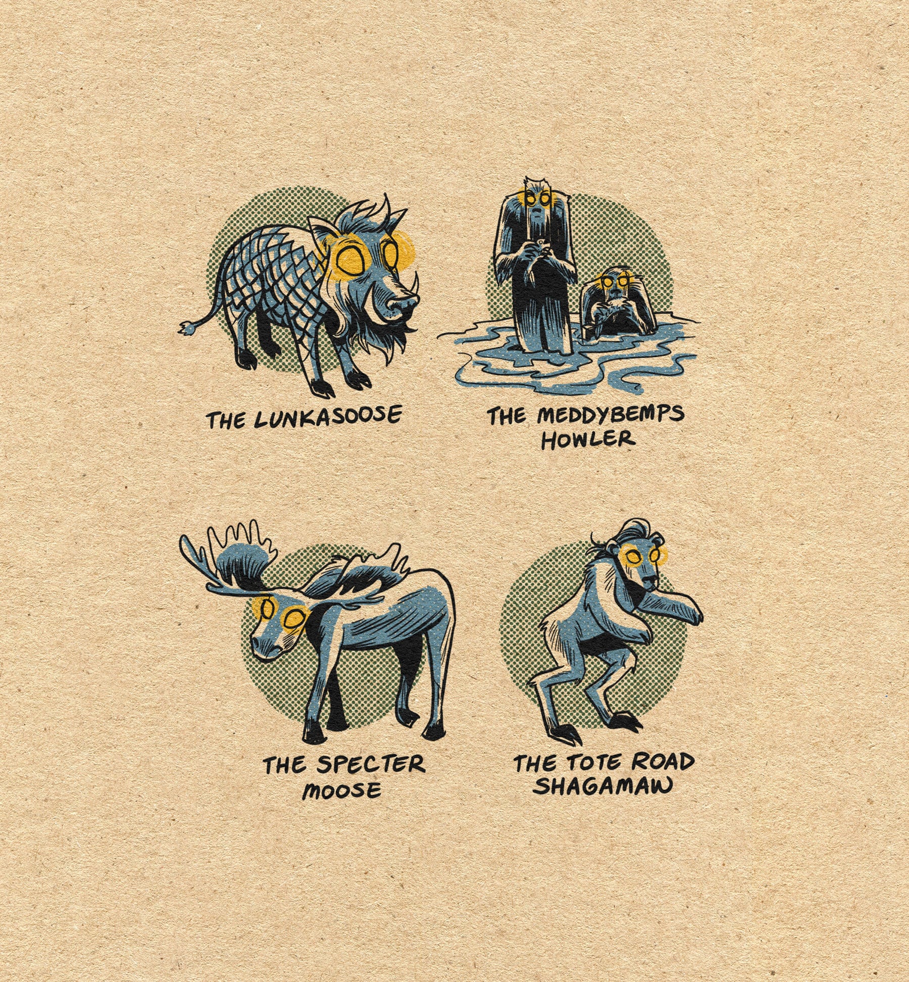 Famous Cryptids of Maine 11 X 14 Print Etsy Australia