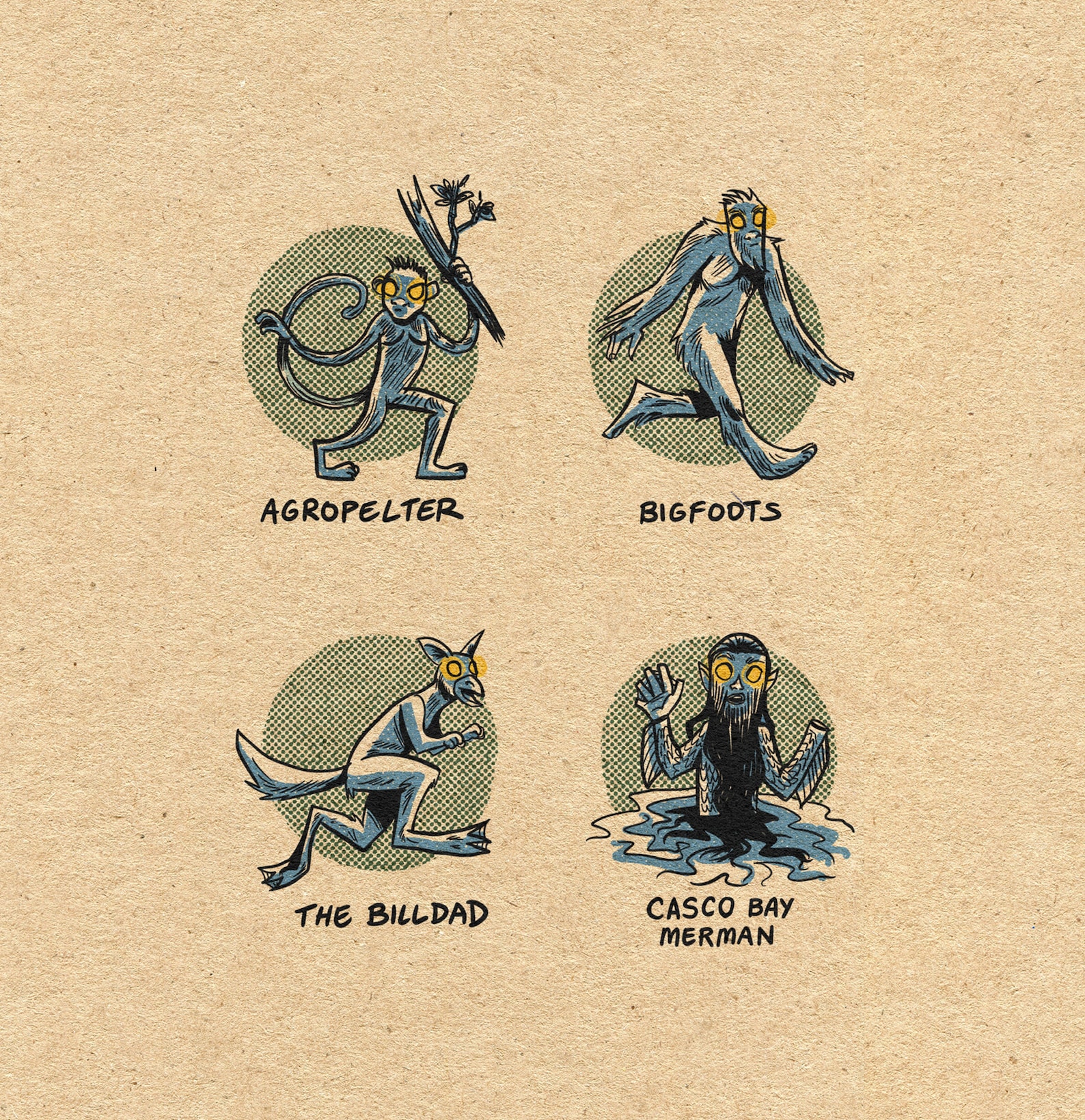 Famous Cryptids of Maine 11 X 14 Print Etsy Australia