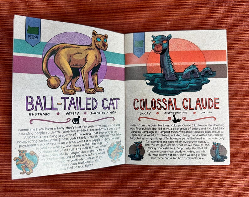 Cryptids of Oregon GIFT SET: Coloring Book, Info Booklet, & 1 Sticker ...