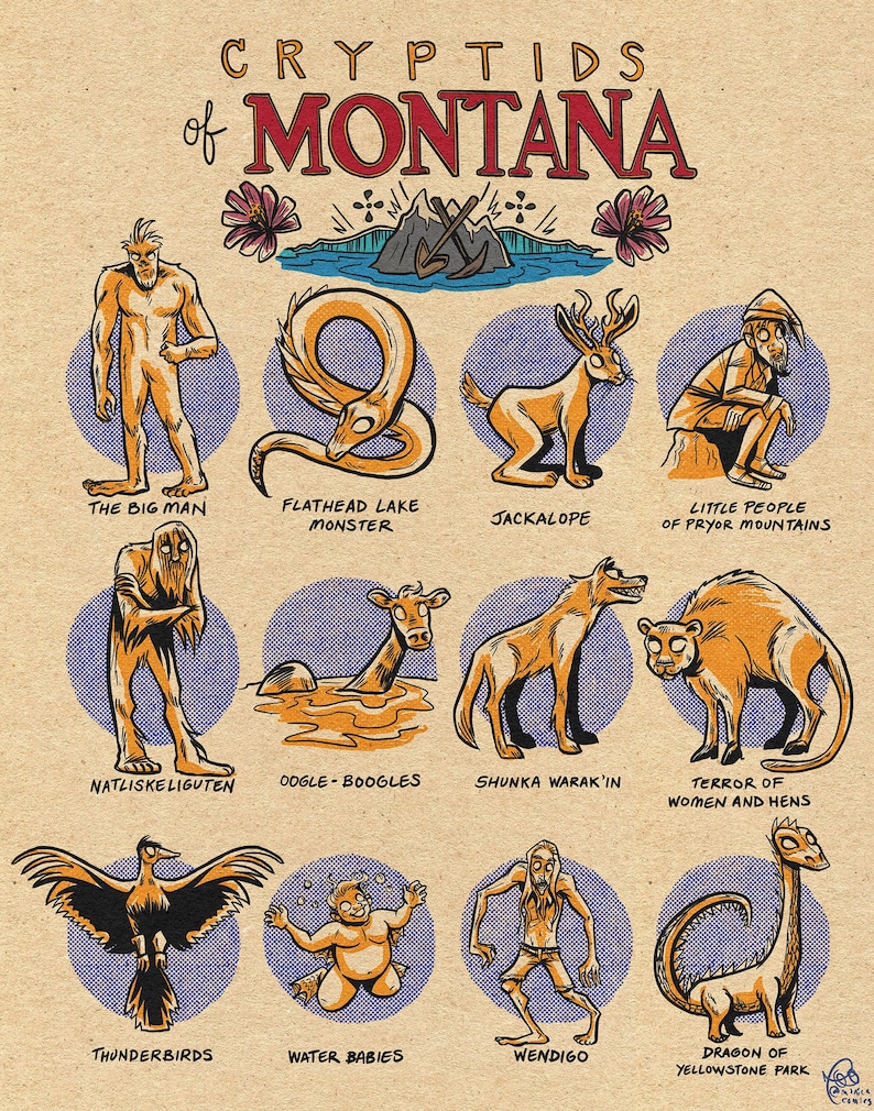 Famous Cryptids of Montana 5 X 7 Print - Etsy