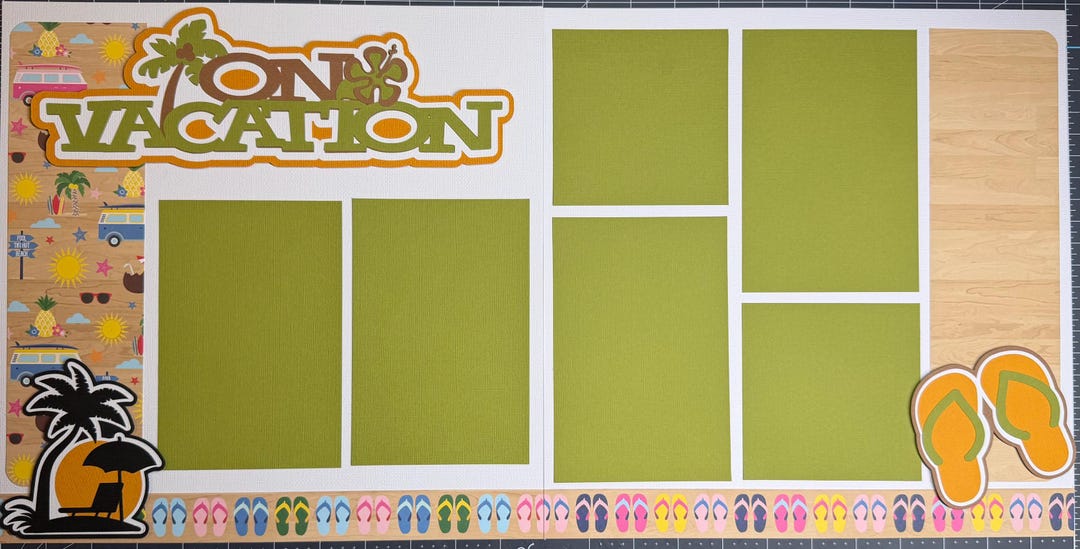 On Vacation - Tropical, Beach Themed 2 Page Scrapbook Layout Kit - Etsy