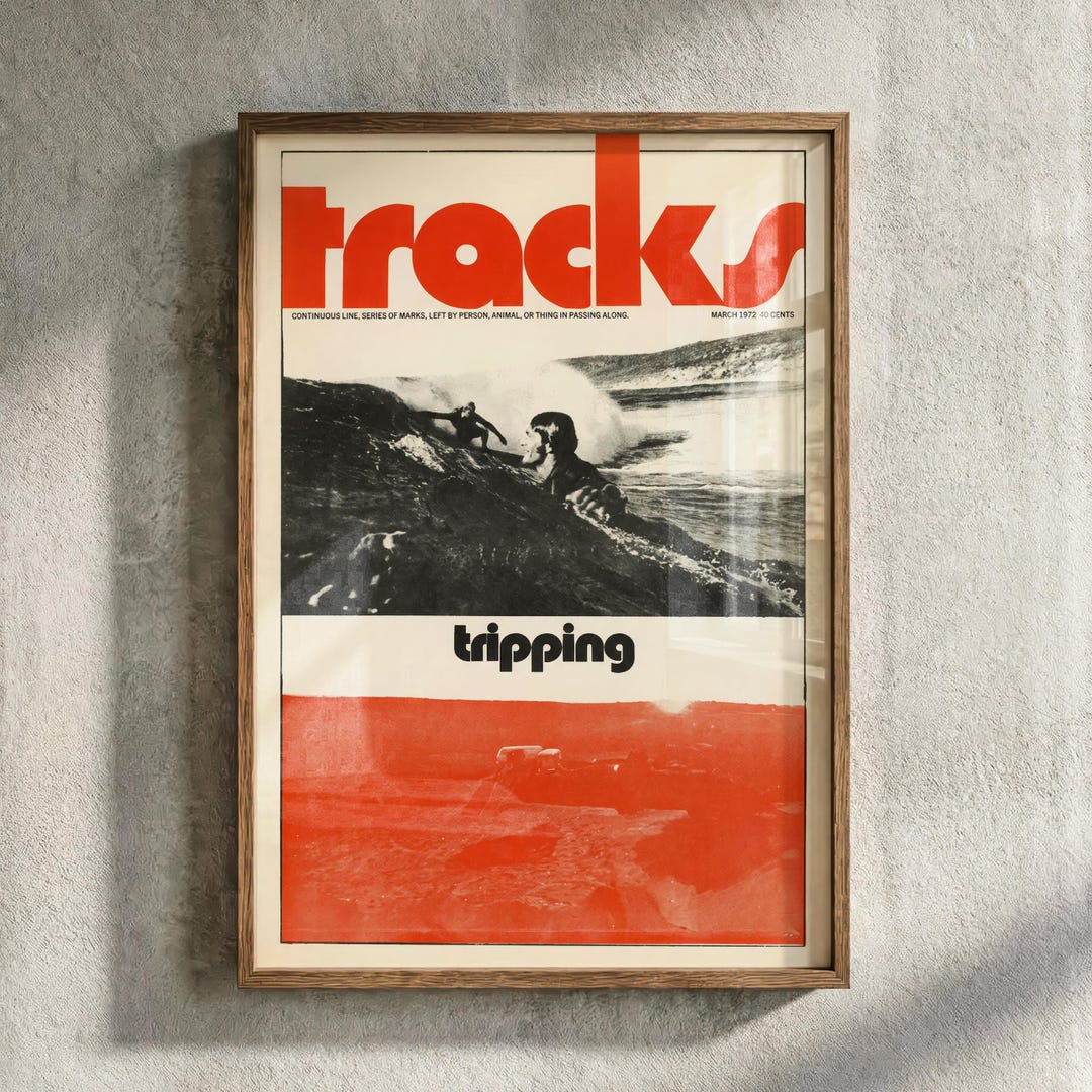 Vintage Surf Magazine Cover Poster, Retro Surfing Photography Wall Art (Digital Download)