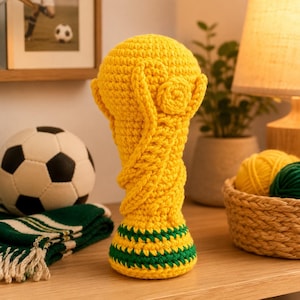 Football Trophy Crochet Pattern PDF, Amigurumi for Crochet & Football Lovers, DIY World Cup Gift, Download and Crochet at Home, Sports Décor