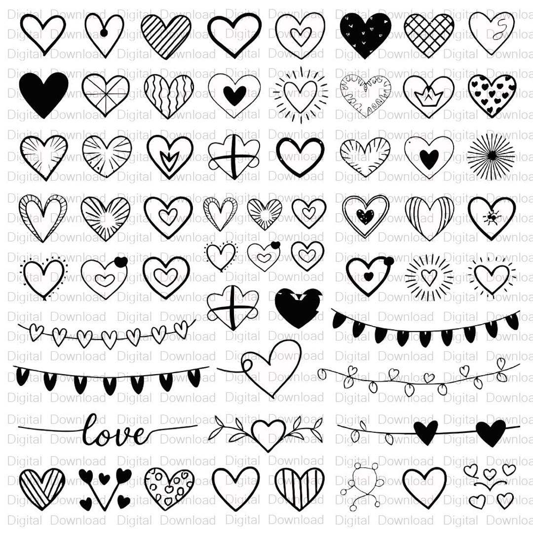 Coracao Design Pacote de desenhos de coração em formato SVG, designs de amor ...