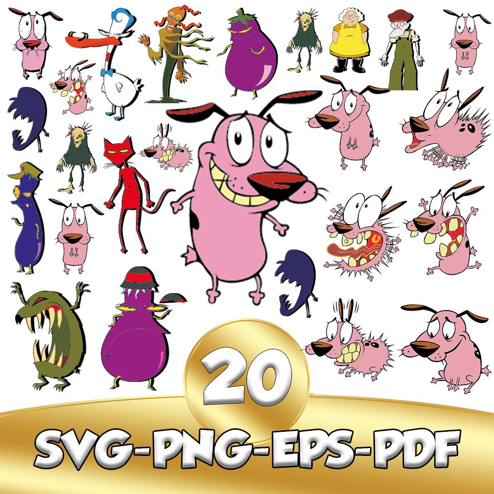 Coward Dog Cartoon Clipart, 20 PNG & SVG Bundle (digital Download) - Etsy