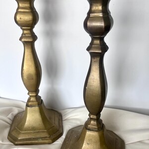 Set of 2 Vintage Brass Candlestick Holders image 2