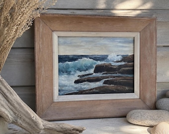 Original Mid Century Seascape Oil Painting Signed Croft