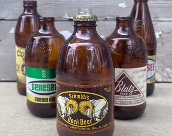 Vintage Beer Bottle Collection - Set of 6