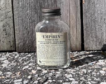Vintage Empirin Compound Glass Medicine Bottle