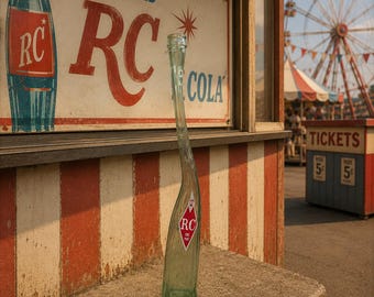 Vintage 1960s RC Cola Stretched Glass Bottle