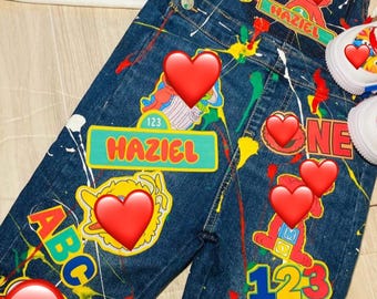 Custom Elmo Birthday Overalls and Shirt Set for Boys (2nd Birthday)