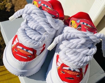 Custom Lightning McQueen Birthday Shoes, Personalized 3rd Birthday Outfit