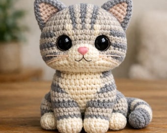 Cat Crochet Pattern PDF, Amigurumi Cat Toy Tutorial, Easy Animal Crochet , DIY Kitty Plush Pattern, Digital Download | Kitten Crochet PDF