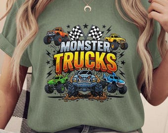 Monster Trucks PNG, Trucks Are My Jam Design, Boy Car Shirt Graphic, Wheels Digital Download