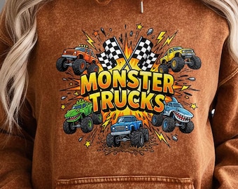 Monster Trucks PNG, Monster Trucks Are My Jam Design, Boy Car Shirt Graphic Digital Download
