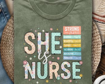 Preppy Nurse Floral Png, She Is Nurse Png, Floral Nurse Life Png, Everyday Png, Coquette Nurse Png, Christian Nurse Png, Bible Verse Png
