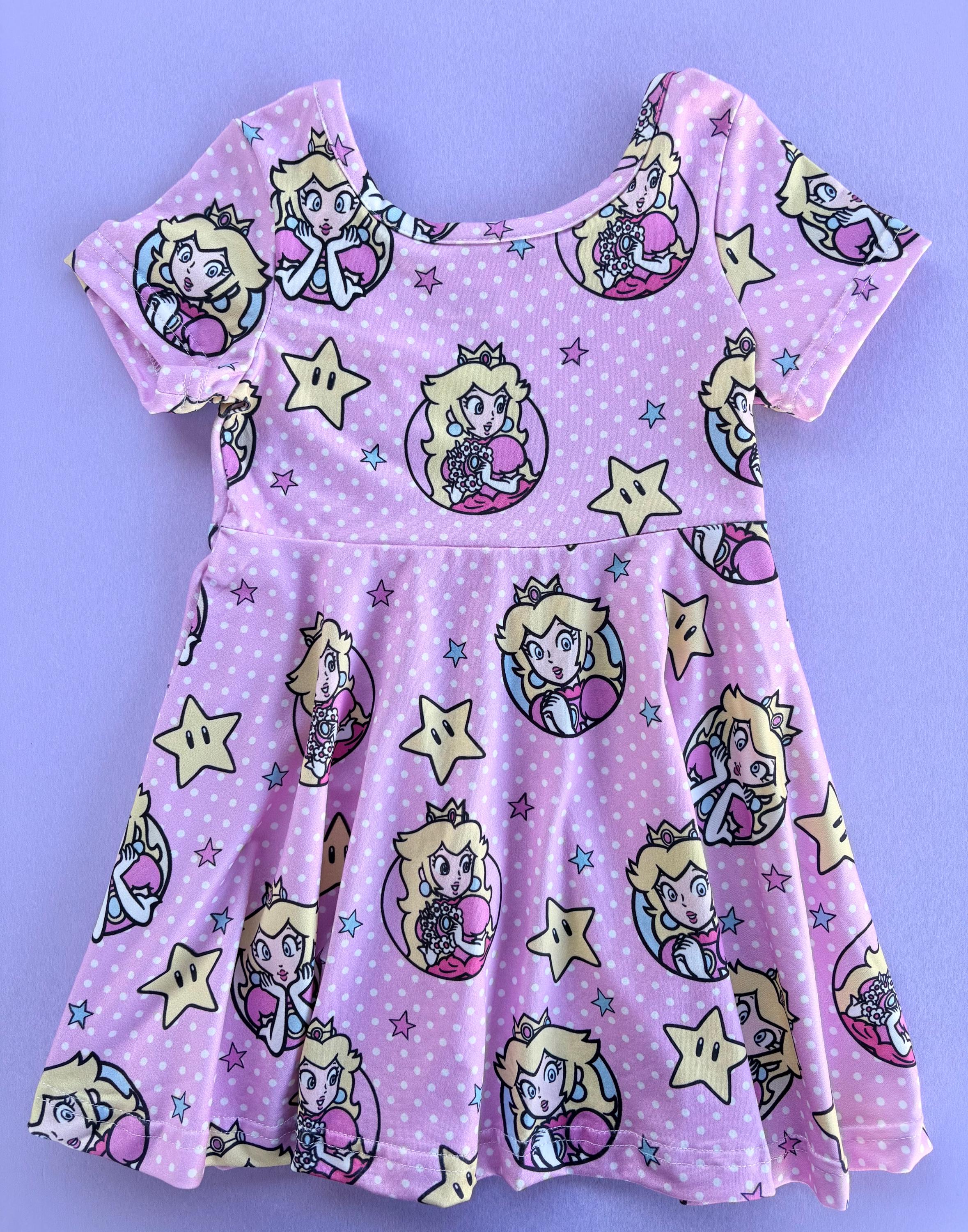 open lace back dress Princess Peach Dress Costume – Preppy Kids Trinidad main image 1