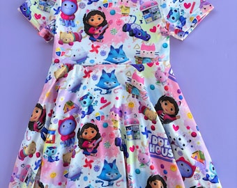 Gabby Doll and cats girls dress