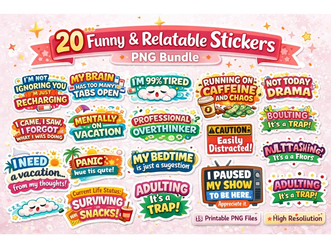 Relatable Stickers Help 20 Funny Relatable Stickers PNG Bundle, Meme Pack (digital Download) - Etsy