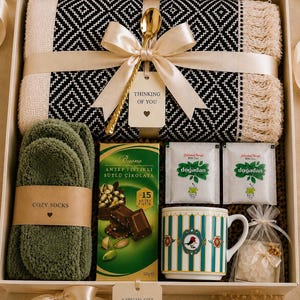 Verwöhnpaket für Sie, Geburtstagsgeschenkkorb, Genesungsgeschenk, Geschenkbox für Frauen, Hygge-Geschenkbox, Geschenk zum Ausdruck von Zuneigung, Selbstpflegepaket