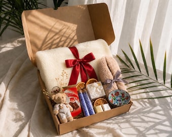 Personalized Hygge Gift Box, Cozy Spa Basket, Birthday Care Package, Hug in a Box, Father's Day Gift Box, Self Care Gift Box For Her