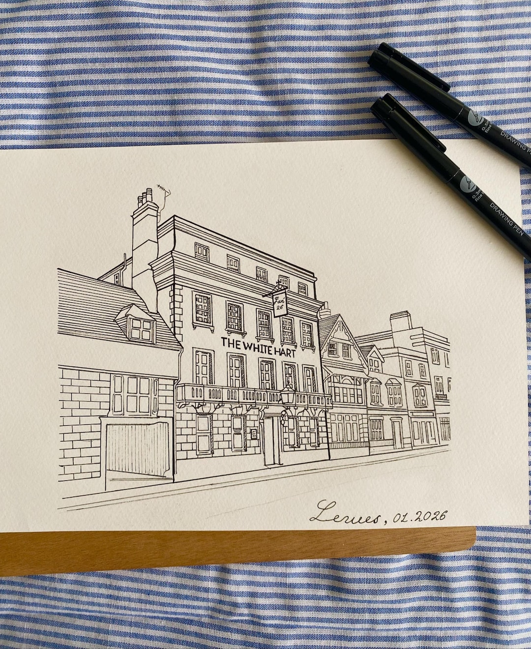 Custom A4 Hand-drawn First Date Sketch, Personalised Anniversary ...