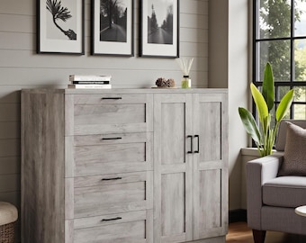 Modern Armoire Wardrobe Closet with Drawers Hanging Rod Storage Cabinet Bedroom Organizer