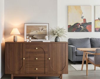 Modern Sideboard Buffet Cabinet Storage Credenza Coffee Bar Console with Drawers Shelves Doors