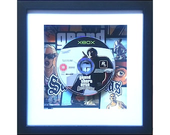 Grand Theft Auto San Andreas Xbox Game Framed Wall Art - GTA Birthday Christmas Present Gift Picture- Fathers Day Gift Present